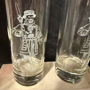 2 Beefeater 6.5” highball glasses. 10oz